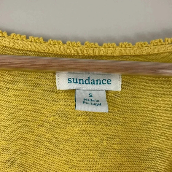 Sundance Canary Yellow Linen Long Sleeve Top Size Small - Picture 3 of 5